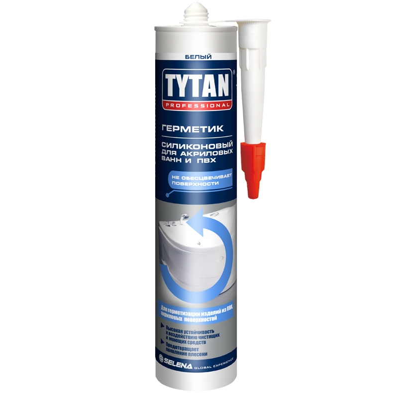 Tytan Professional Герметик Силиконовый для Акриловых Ванн и ПВХ